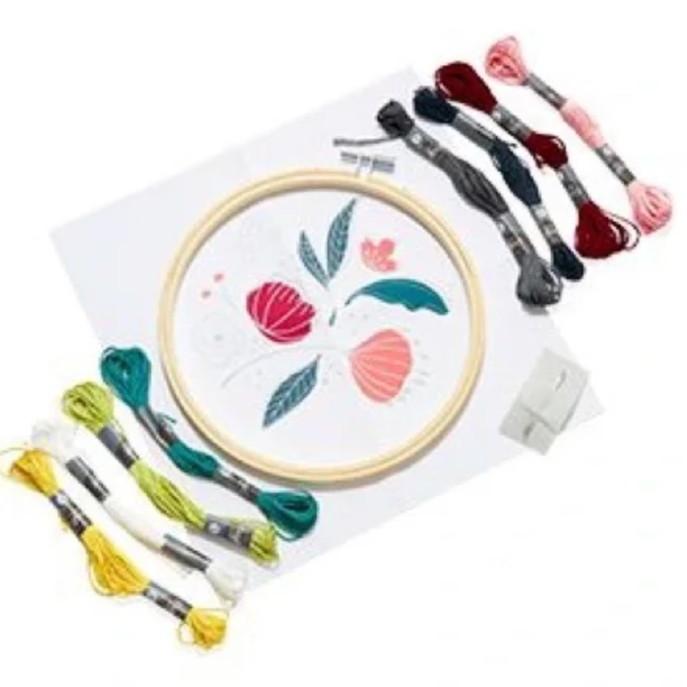 Craft Crush Winter Flower Embroidery Kit New in Box Hobby Decor